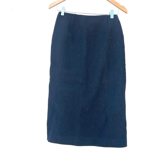 Vintage Prada Wool Midi Pencil Skirt Slit 2000s Office Gray Grey IT 42 Size 6 - Picture 4 of 7